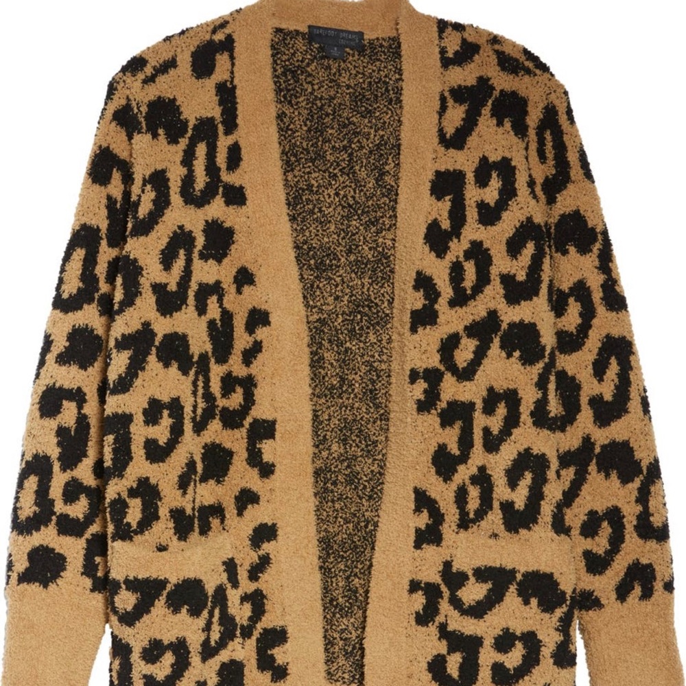 Barefoot dreams leopard cardigan size medium